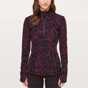 Lululemon Define Jacket Sz 4 In Scatter Blossom Jacquard Garnet Black